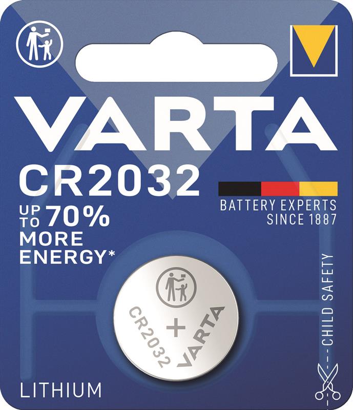 VARTA Knopfzelle CR 2032 Lithium Batterie - 1er Blister Hochleistungs-Energiequelle VARTA Knopfzelle CR 2032 Lithium Batterie - 1er Blister Hochleistungs-Energiequelle