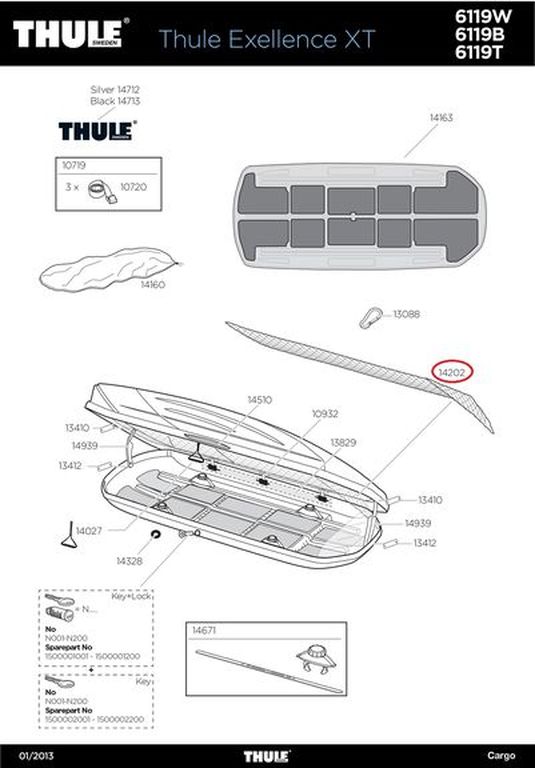 THULE 14202 Integriertes Ladenetz für Dachbox Excellence XT