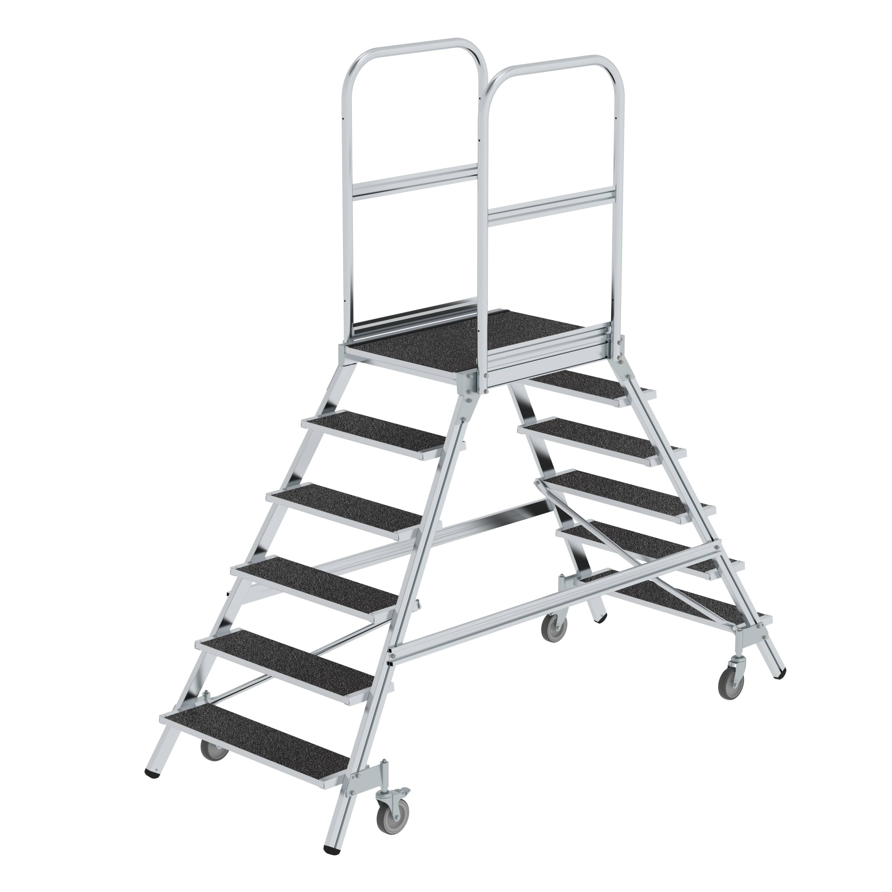 6-Stufen Aluminium Podesttreppe beidseitig begehbar - GÜNZBURGER STEIGTECHNIK 6-Stufen Aluminium Podesttreppe beidseitig begehbar - GÜNZBURGER STEIGTECHNIK