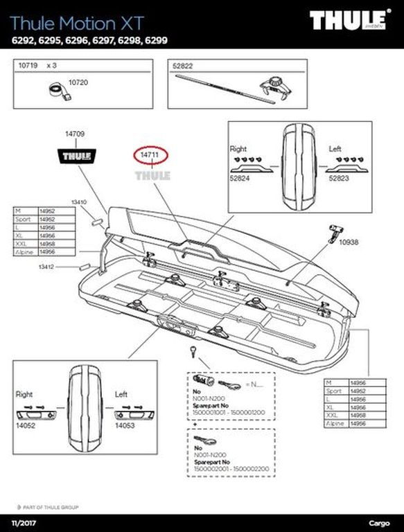 Thule Logo Aufkleber Silber - Ersatzteil für die Dachboxen-Serie Thule Motion XT Thule Logo Aufkleber Silber - Ersatzteil für die Dachboxen-Serie Thule Motion XT