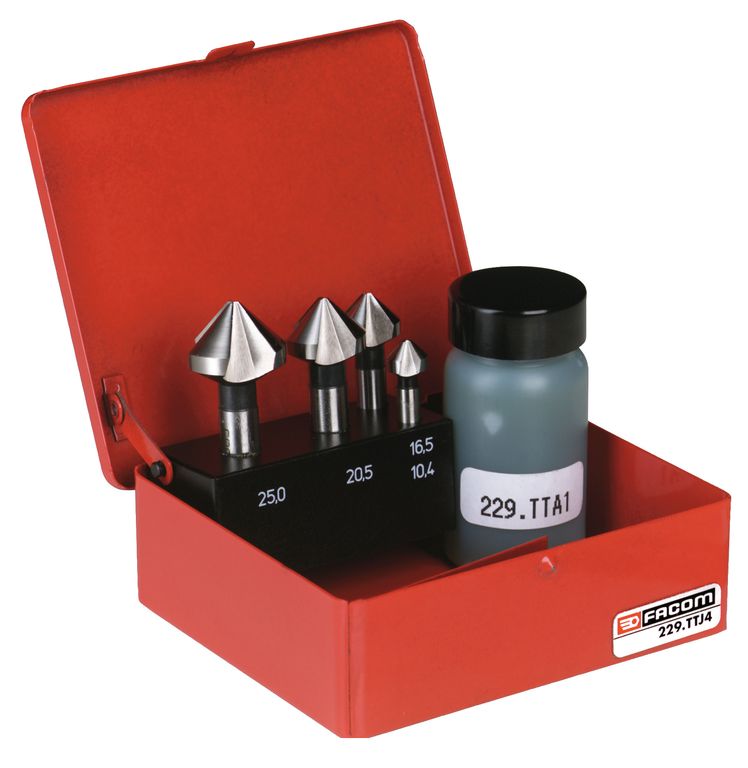 FACOM Senkfräser 90° Set, 4-tlg, 10,4 - 25mm - Hochqualitativer Schaber für präzises Arbeiten FACOM Senkfräser 90° Set, 4-tlg, 10,4 - 25mm - Hochqualitativer Schaber für präzises Arbeiten