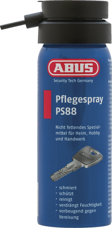 ABUS PS88 Pflegespray 50ml - Rostschutz & Glanz für alle Materialien ABUS PS88 Pflegespray 50ml - Rostschutz & Glanz für alle Materialien