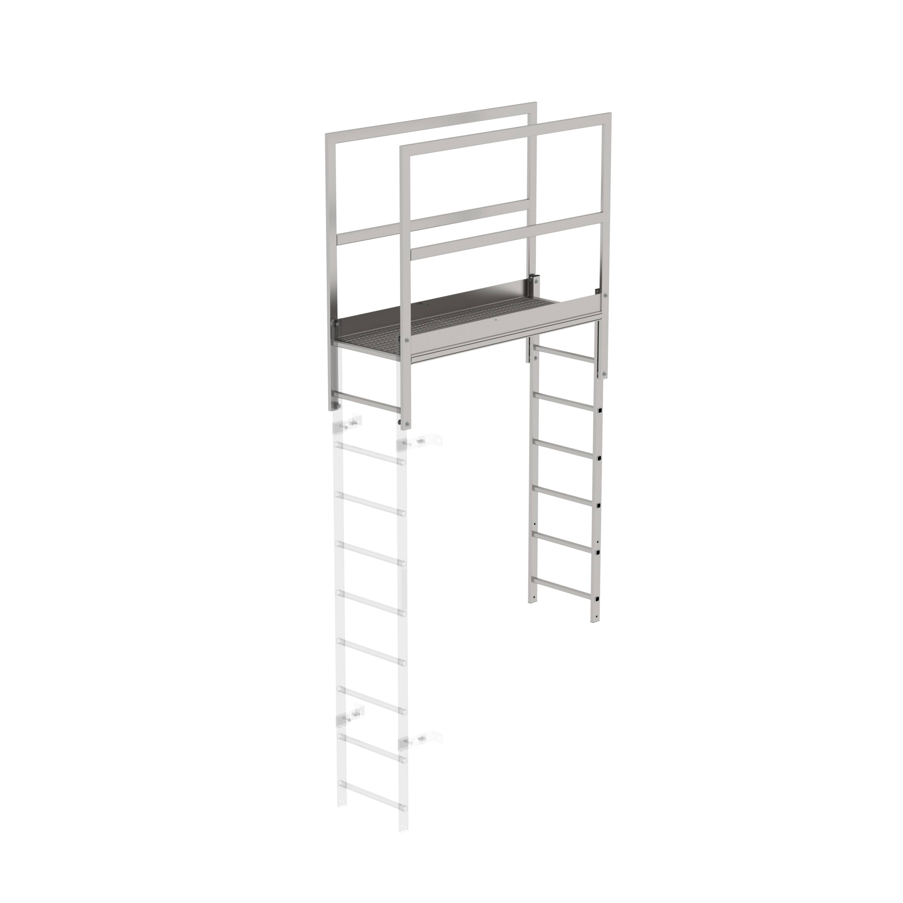 Attika-Überstieg Günzburger Steigtechnik Sonderlängen 536mm Rutschsicher