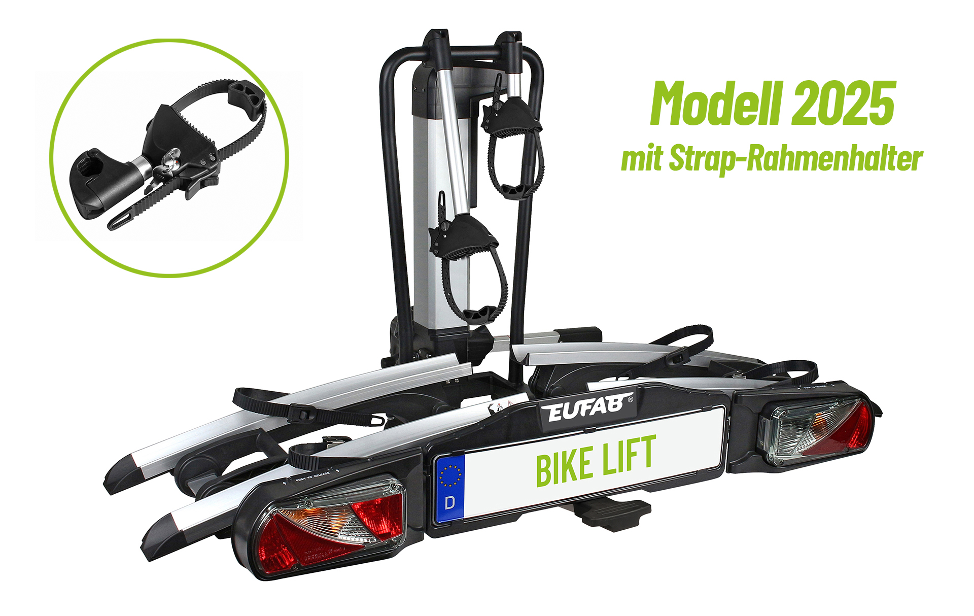 Fahrradträger Bike Lift für 2 Fahrräder mit Strap Rahmenhaltern