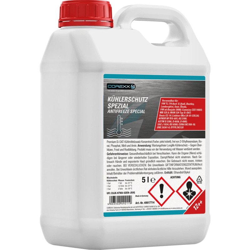 Kühlerfrostschutz 5 Liter Spezial Flüssigkeit Korrosionsschutz Auto