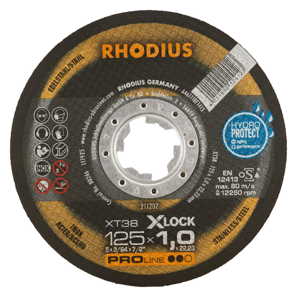 RHODIUS XT38 X-LOCK 125 mm Extradünne Trennscheibe