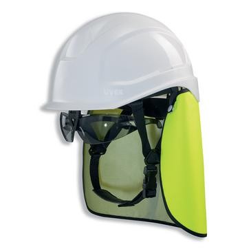 UVEX Kopfschutz pheos S-KR IES - Leichter Schutzhelm mit Kinnriemen, Schutzbrille & Nackenschutz