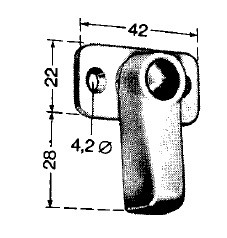 HAPPICH Vorreiber elfenbeinfarben - Perfekter Riegel für Werkstattbedarf, 90° drehbar mit 4 Raststel