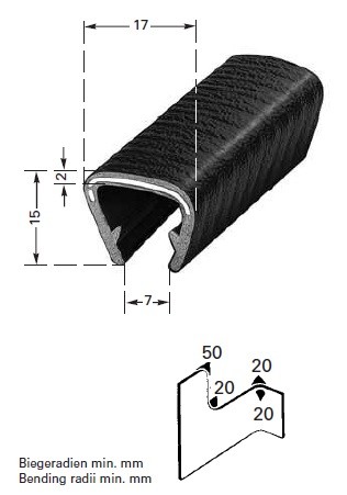 HAPPICH Flexibler PVC Kantenschutz Schwarz 9-12mm - Stahlverstärkt