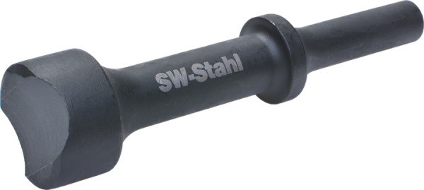 SW-STAHL Vibro-Meißel mit Rundstempel Ø 25mm und halbrundem Schlagaufsatz - Hocheffizient in der Dru