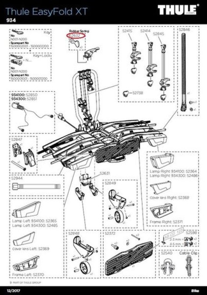 "Thule Gummifeder Ersatzteil-Kit für EasyFold XT & VeloSpace XT Fahrrad-Heckträger"