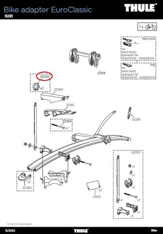 THULE Knebelmutter M6 Set 2 Stk. Schl sselzubeh r f r Thule