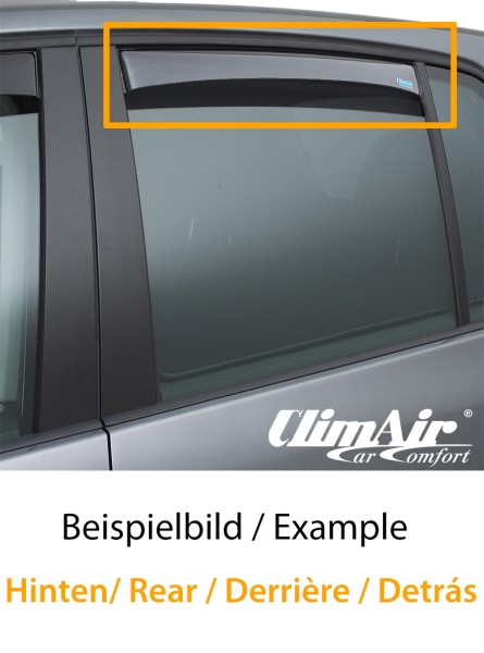 CLIMAIR Fensterschacht Windabweiser für PKW - Transparente Schutzkleidung  für Autofenster, Windabweiser, Zubehör, Autozubehör