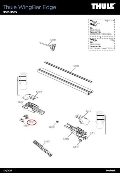 Thule Wingbar Edge Gummi-Abdeckung rechts - Große Ecke