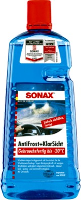 SONAX AntiFrost&KlarSicht 2l - Premium Scheibenwaschanlagen-Frostschutz mit Citrusduft und Glycerin