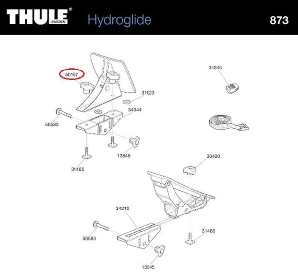 THULE Flügelmutter für Hydroglide Kajakhalter - Optimaler Ersatz und Zubehör für Wassersportler