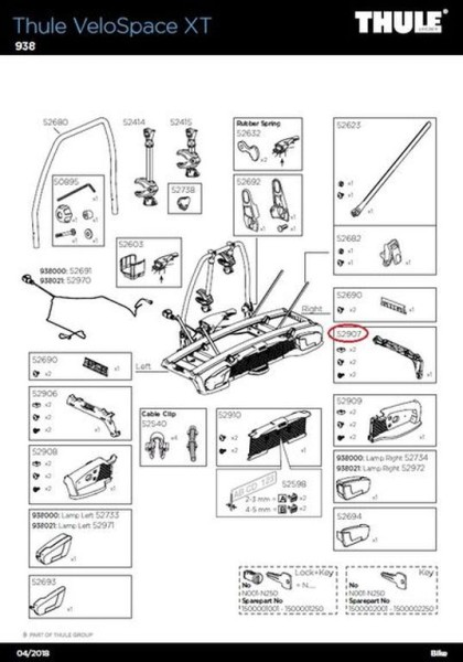 Endcap wheeltray R kit 938