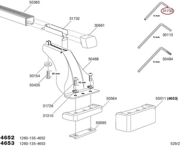 THULE 4mm Innensechskantschlüssel - Zubehör für Lastenträger Montage