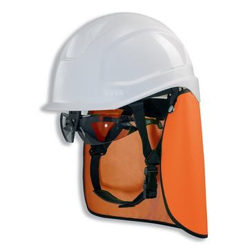 UVEX pheos S-KR Kopfschutz mit Schutzbrille, weiß/orange