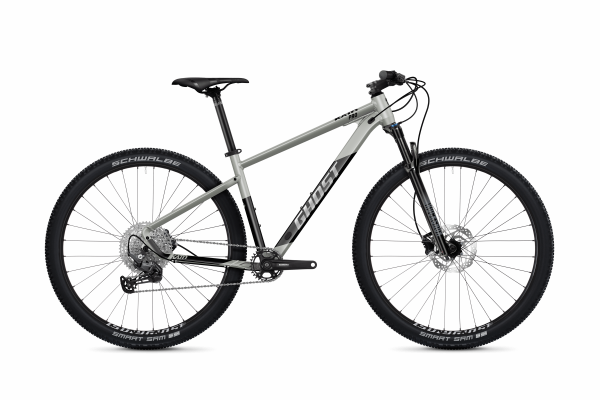 Ghost Kato Pro 29 AL Hardtail Mountainbike, Bergklettereffizient, 100mm Federweg, Light Grey/Black,