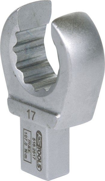 KS TOOLS Einsteck-Ringschlüssel verchromt mit Stiftsicherung, Breite 31,5mm - SW 17 Einsteckwerkzeug