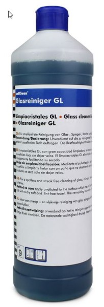 Fettlösender Glasreiniger GL - 1L, Streifenfreier Glanz für alle Glasflächen