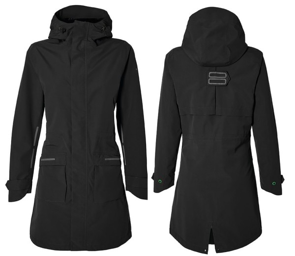 Basil Mosse Jet Black Fahrrad Regenparka, Damen Gr. L - Top Regenschutz für sicheres Radfahren