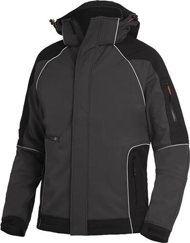 FHB Softshelljacke L - Atmungsaktiv, Winddicht, Wasserfest, Schwarz/Blau