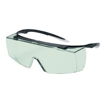 UVEX Super F OTG Vario Schwarze/Farblose Augenschutzbrille, Augenraumabdeckung, Überkorrektur & Lich