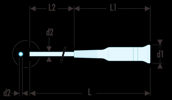 Profi-Werkzeug Antistatischer Handschrauber 2,5x35mm Schlitz von FACOM - Ideal für Elektronikarbeite