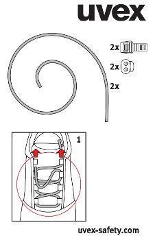 Uvex Elastiksenkel-Set 9591/0 00: Ersatzset für uvex 1, motion style & xenova atc Fußschutz