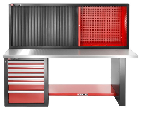 FACOM Werkbank Stahl 13 Schubladen 850cm - Hochwertige Werkstattausstattung mit 13 Schubladen