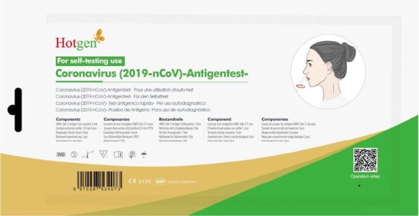 HOTGEN Covid-19 Antigen Nasal Schnelltest, CE-zertifiziert - MHD 09/25