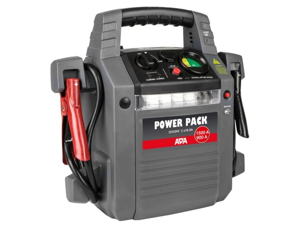 APA Power Pack Starthilfe 12/24V 1500/900A mit LED-Leuchten