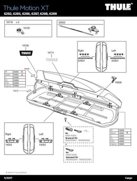 Thule LidLifter Kit ML70 - Stoßdämpfer für Dachbox Motion XT M