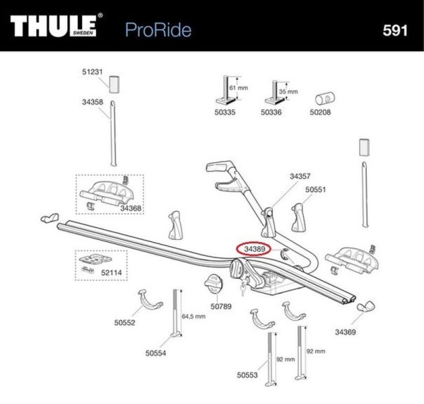 THULE Fixierring 34389 für ProRide 591 Fahrradträger