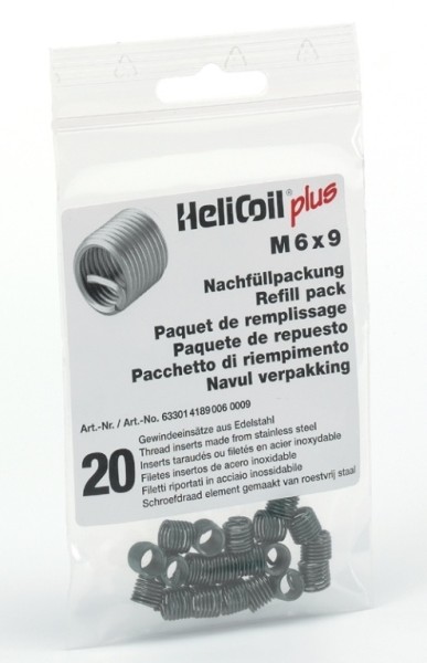 BÖLLHOFF Gewindeeinsatz - Helicoil Nachfüllpack M1 6x9mm, 20St. - Ideal für die Reparatur von Gewind