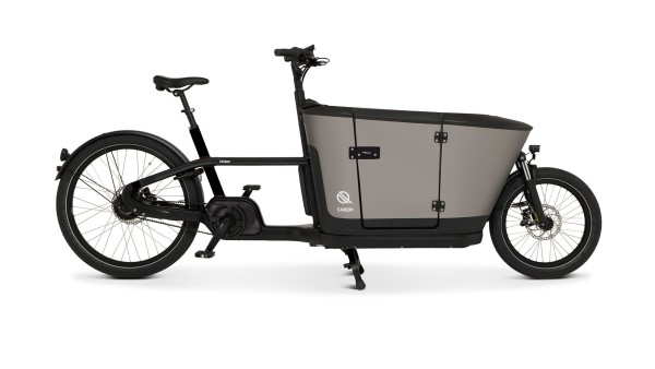 CARQON Classic D2-500-Schwarz: Innovatives E-Lastenfahrrad mit Kindertür und elektrischer Unterstütz