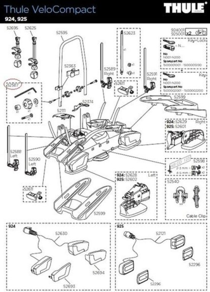 Thule VeloCompact Montageset für 924/926 Fahrradträger