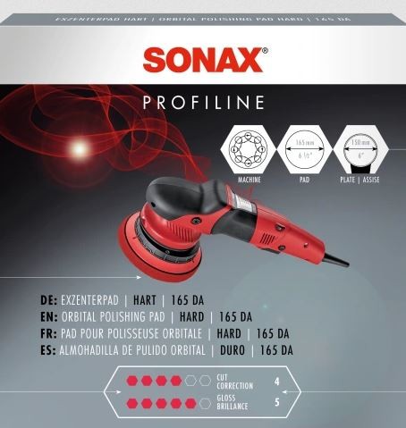 SONAX ExzenterPad hart 165mm – Für ultimative Autoreinigung, 10 Stück-Set