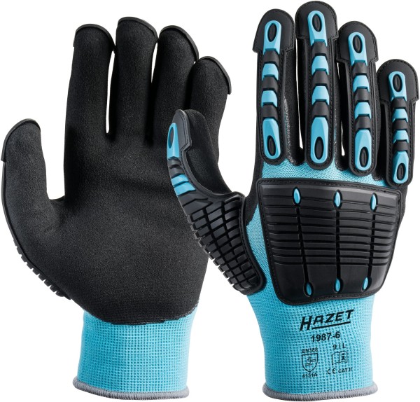 Hochwertige Mechaniker-Handschuhe Größe L von HAZET - Maximale Abriebfestigkeit & hohe Bewegungsfrei