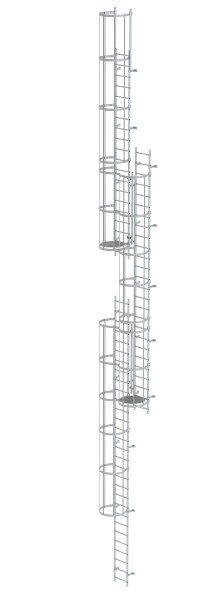 Mehrzügige Steigleitern Steighöhe15,12m Mehrzügige Steigleitern mit Rückenschutz