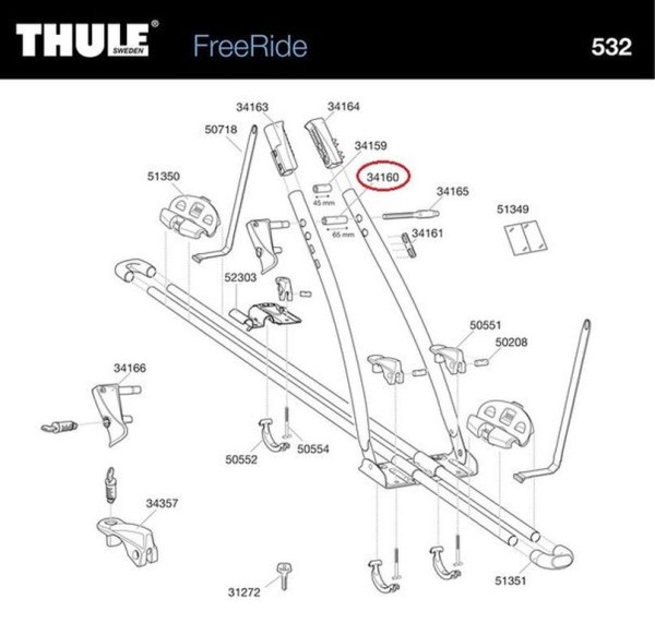 THULE Fahrradträger Distanzstück 575,532 - Der optimale Gummischutz für Freeride Fahrradträger