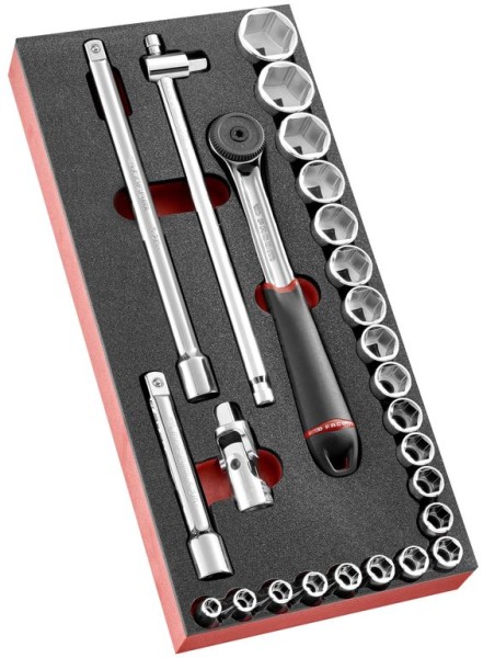 Professionelles FACOM Werkzeug Ordnungs System - 23-tlg Steckschlüssel Set 1/2, Optimales Modul für