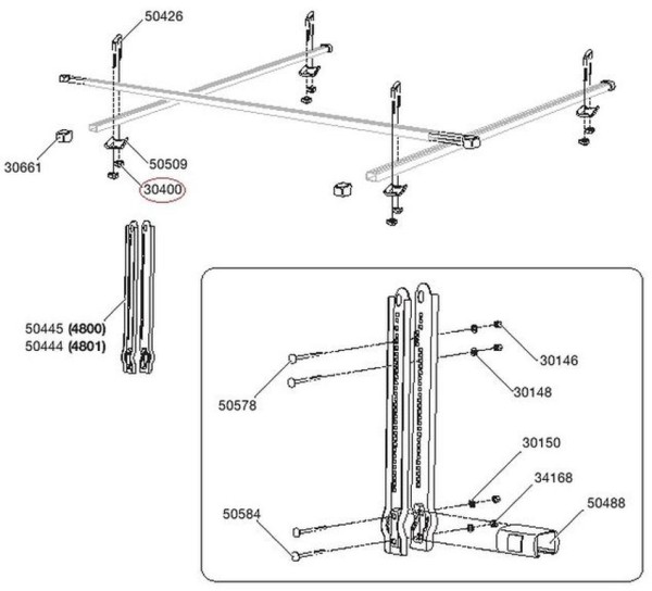 THULE Sterngriffmutter M6 für Trägersysteme 1050/1054/559/976 - Premium Ersatzteil