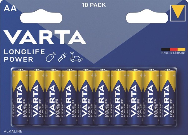 VARTA Longlife Power AA Batterien 10er Pack - Zuverlässige Energie für Alltagsgeräte