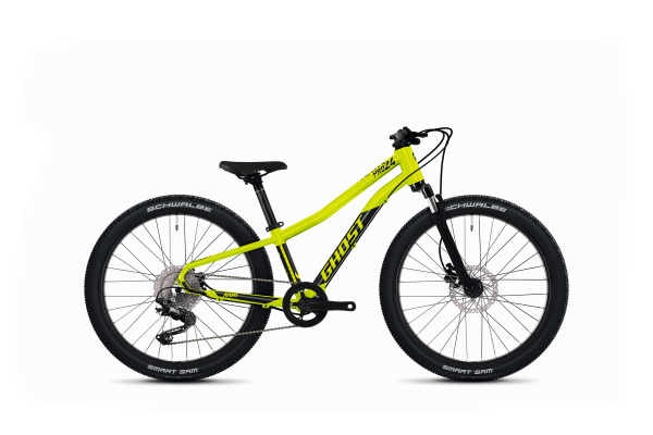 Ghost Kato 24 Pro-Mountainbike - Spezial-Jugendmodell in glossy lime green/black - Robustes Outdoor-