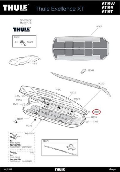 THULE Stossdämpferhalter Deckel - Qualitäts-Ersatzteil für verschiedene THULE Dachbox-Modelle