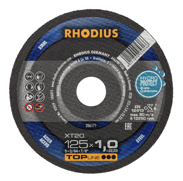 RHODIUS XT20 125 - Hochwertige Extradünne Trennscheibe - Perfekt für jede Art von Trennaufgaben
