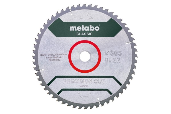 METABO Kreissägeblatt HW/CT 305x30x2,4/1,8 für Holzarbeiten